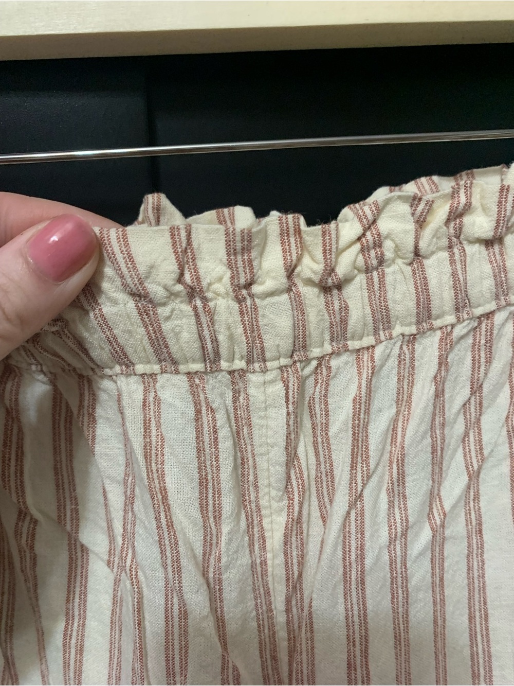 aerie large Cream Wide-Leg Striped Pants coastal flowy cool comfy - Picture 3 of 5